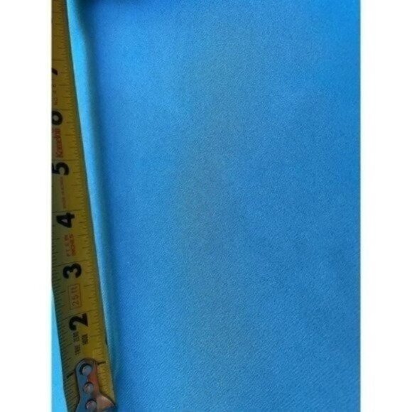 VTG 80s Balloon Long Sleeve Ruffle Midi Dress Blue Pearl Front Accent Women’s 10 - Picture 12 of 13